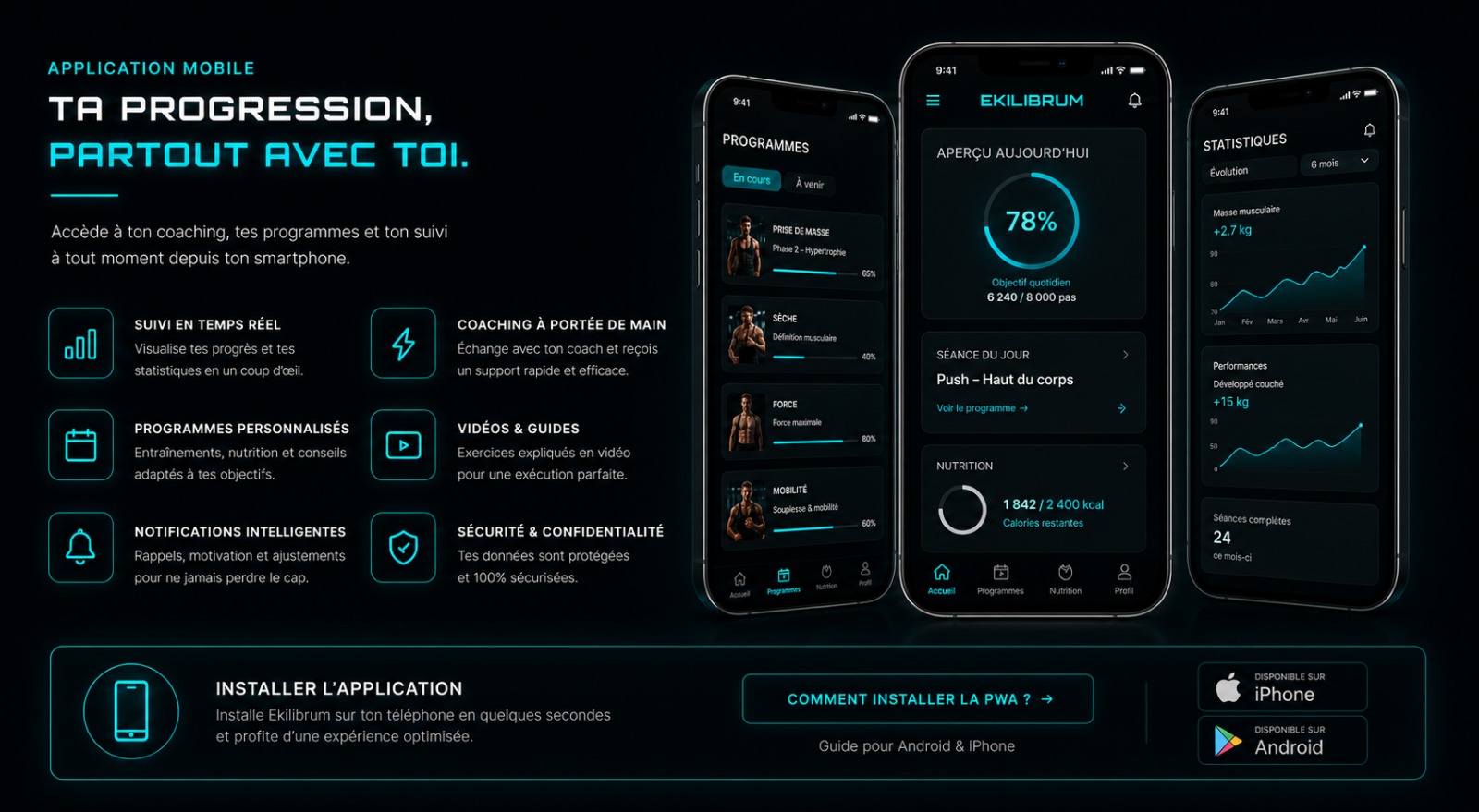 Application EKILIBRUM sur mobile